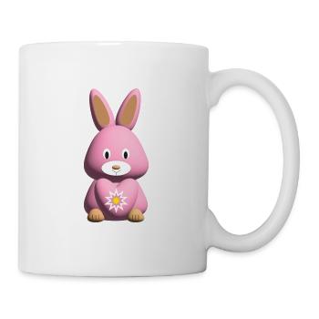 Rosa Hase mit süßem Herz. - Tasse - Weiß - Rechts