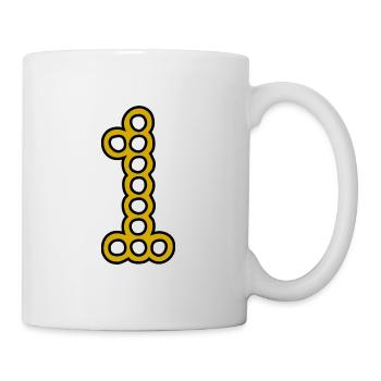 1. 1 Jahr. 1. JUBILÄUM. 1-JÄHRIGES JUBILÄUM - Tasse - Weiß - Rechts