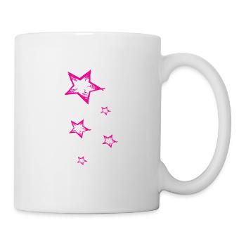 Étoiles, rose, jga, princesse, couronne, paillettes - Mug blanc - blanc - Droite