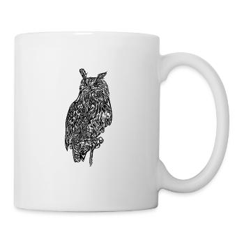 Elegant vintage eagle owl bird - Mug - white - Right