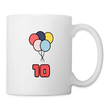 10. 10 ANS. 10e ANNIVERSAIRE. ANNIVERSAIRE 10 ANS. - Mug blanc - blanc - Droite