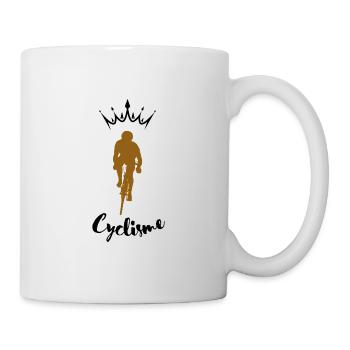 Cyclist gold on black - Mug - white - Right