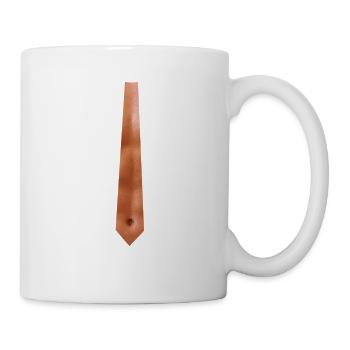 Sixpack, Mann, Muskel, Krawatte - Tasse - Weiß - Rechts