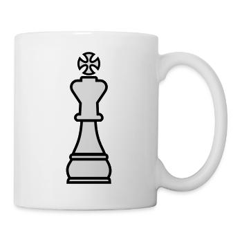 Schach König - Tasse - Weiß - Rechts