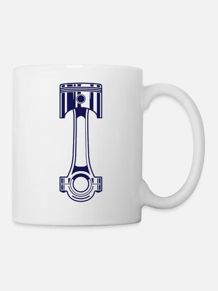 Kolben Pleuel gerade1 - Tasse - Weiß