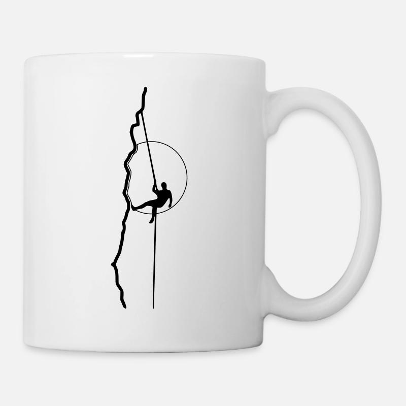 Kletterer beim Abseilen in der Sonne (1c) - Tasse - Weiß