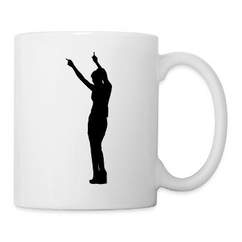 Sänger und Tänzer Silhouette Vektor-Design - Tasse - Weiß - Rechts