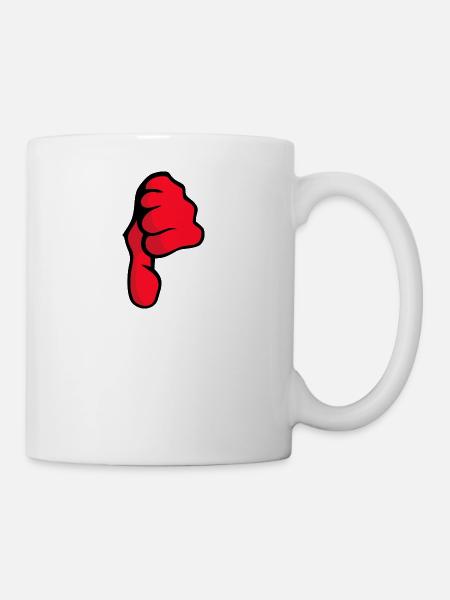 Daumen Runter - Tasse - Weiß