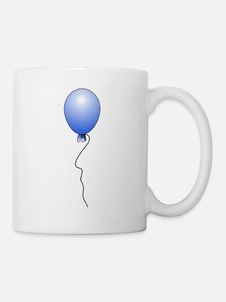 Ballon - Blau - Tasse - Weiß