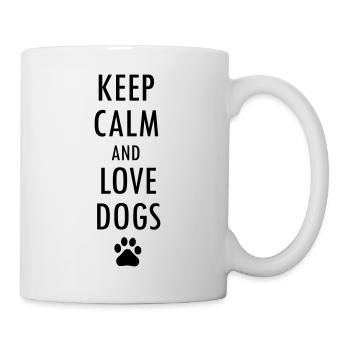 GARDER CALME ET AMOUR CHIENS chien amoureux des chiens - Mug blanc - blanc - Droite