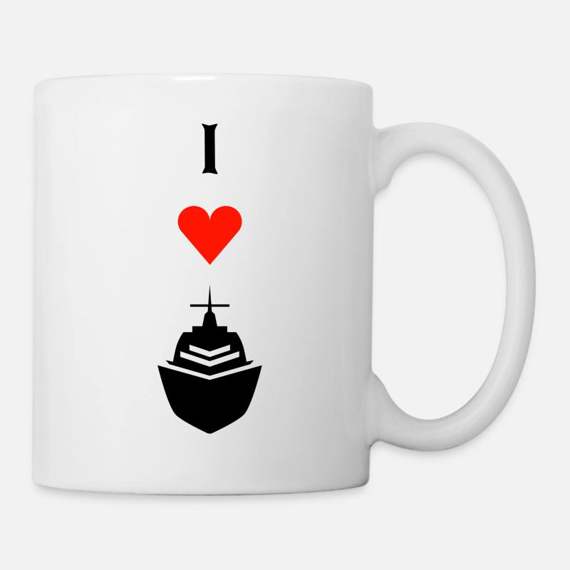 Ich liebe Kreuzfahrten - Tasse - Weiß