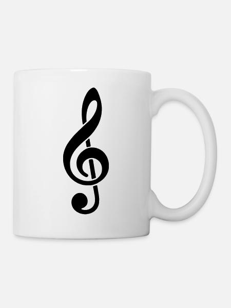 Notenschlüssel - Tasse - Weiß