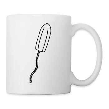 Tampon black. Feminists set a sign. - Mug - white - Right