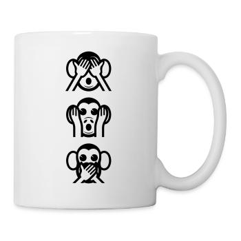 Three Wise Monkeys Vertikale - Tasse - Weiß - Rechts