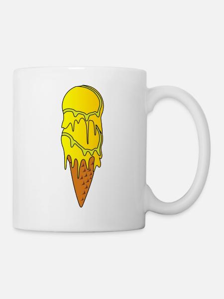 Tennis Eis Eiscreme Eiskugel Sommer Sonne Vanilie - Tasse - Weiß