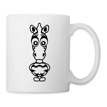 zebre dessin rigolo animaux cartoon - Mug blanc - blanc - Droite