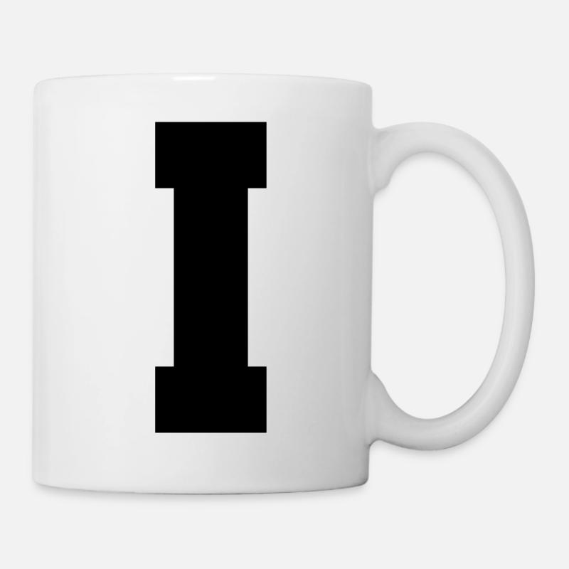 I - capital letter single, bold and serif - Mug - white