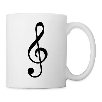 Musik Violinschlüssel - Musikalisches Vorzeichen - Tasse - Weiß - Rechts