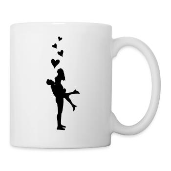couple love hearts - Tasse - Weiß - Rechts