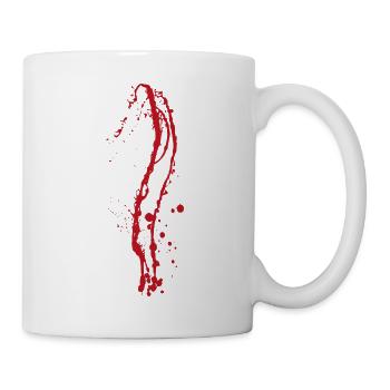 Farbe Klecks Spritzer Maler Geschenk bunt rot Blut - Tasse - Weiß - Rechts