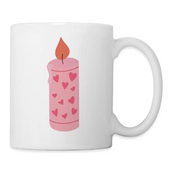 Candle with hearts - Mug - white - Right