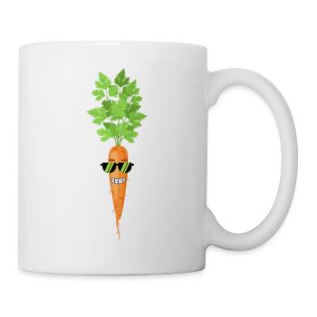 Carrot with sunglasses - Mug - white - Right