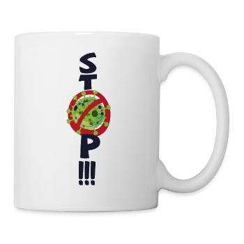 Stoppen Sie den Virus - Tasse - Weiß - Rechts