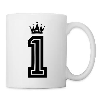 1 couronne - Mug blanc - blanc - Droite