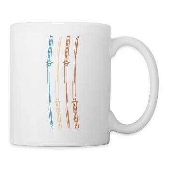 Samurai Japan Katana Ninja Sword retro vector 3 - Mug - white - Right