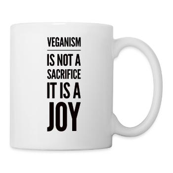 Le véganisme n’est pas un sacrifice, c’est une joie - Mug blanc - blanc - Droite