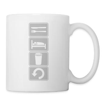 Repeat coffee every day Drinking coffee - Mug - white - Right
