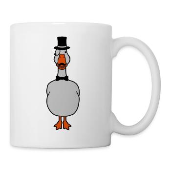Sir Monokel Brille Gans - Tasse - Weiß - Rechts