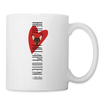 Herz mit vier Pfoten - Chihuahua - Tasse - Weiß - Rechts