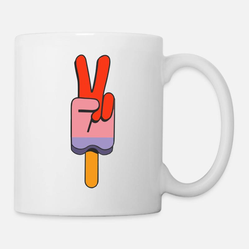 Eis am Stiel Friedenszeichen Peace - Tasse - Weiß