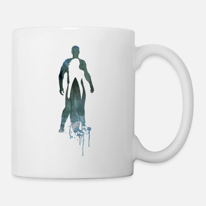 Silhouettes du surf - Mug blanc - blanc