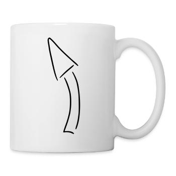 Pfeil Zeichnung Skizze schwarz - Tasse - Weiß - Rechts