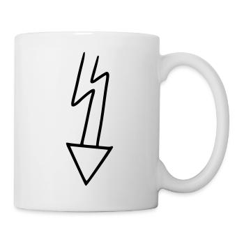 Flèche dessin croquis noir - Mug blanc - blanc - Droite