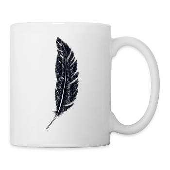 Feder - Tasse - Weiß - Rechts