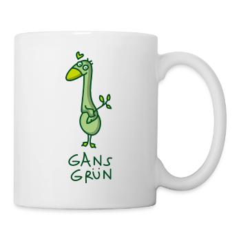 Gans grün im Frühling - Tasse - Weiß - Rechts