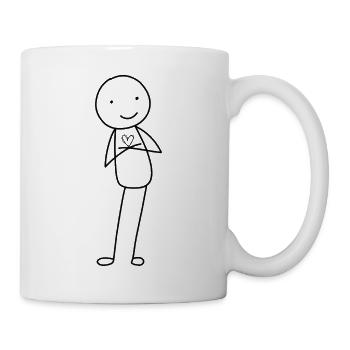Stick figure with heart - Mug - white - Right