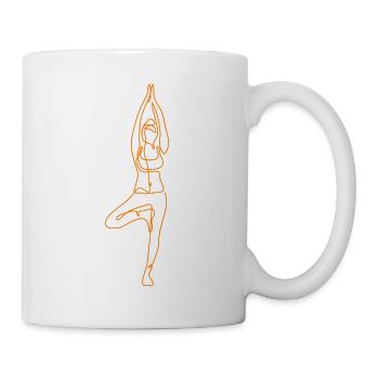2 Yoga Vrikshasana oder der Baum | 6. Gold-Rubin-Flamme - Tasse - Weiß - Rechts