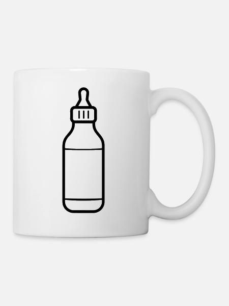 Flasche - Tasse - Weiß