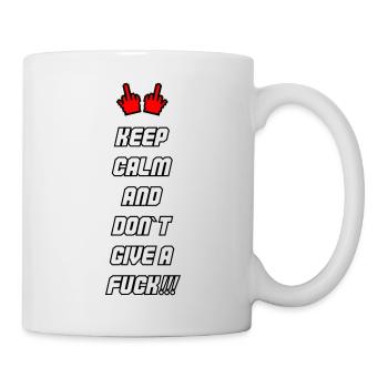 Reste calme N’en a rien à foutre 002 - Mug blanc - blanc - Droite