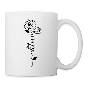 Viktoria Name Vorname Namensblume - Tasse - Weiß - Rechts