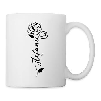 Stefanie Surname First name Name Flower - Mug - white - Right