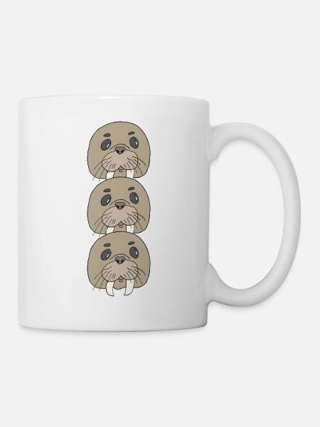 walross dreierpack - Tasse - Weiß