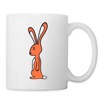 Hase Kaninchen Häschen Steht niedlich Kleintier - Tasse - Weiß - Rechts