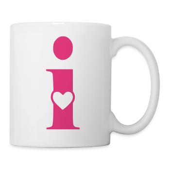 Letter i Initial Letter with Heart - Mug - white - Right