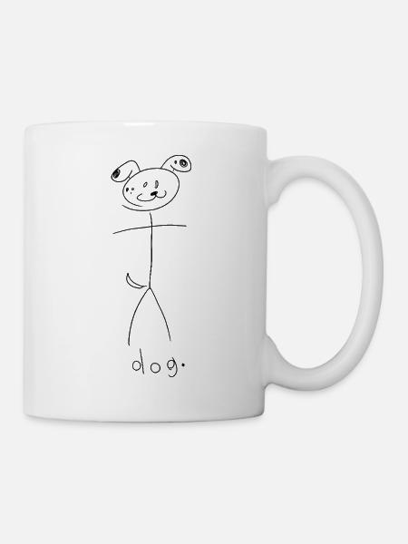 dog. (schwarze Linien) (von Leni Riosa) - Tasse - Weiß