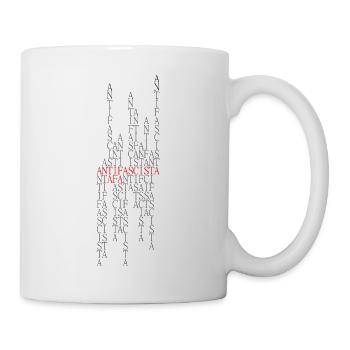Antifascista Typo Collage rot/grau/weiß - Tasse - Weiß - Rechts